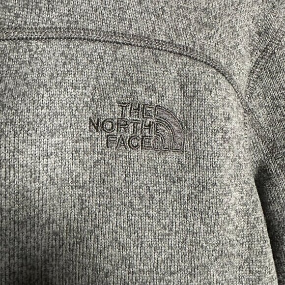 The North Face 1/4 Zip Fleece Long Sleeve Mock Neck Sweatshirt Gray Mens Medium - Picture 2 of 8